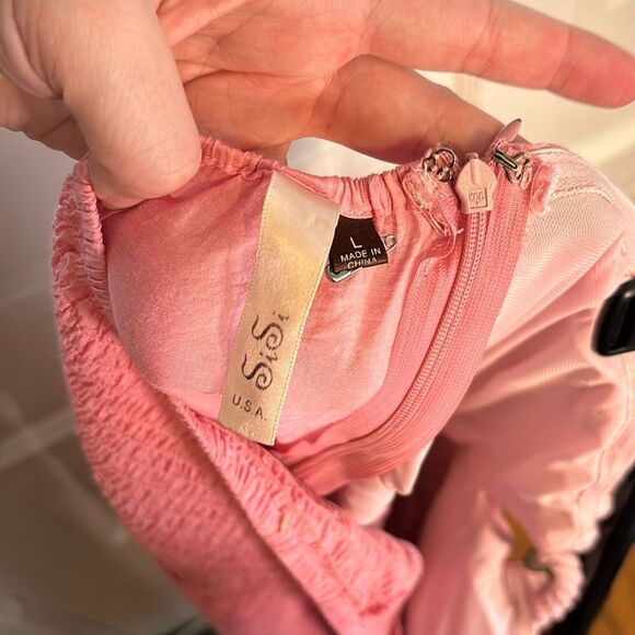 Sisi Women’s Light Pink andBrown Embroidered Sleeveless Halter Dress Size L - Picture 7 of 8